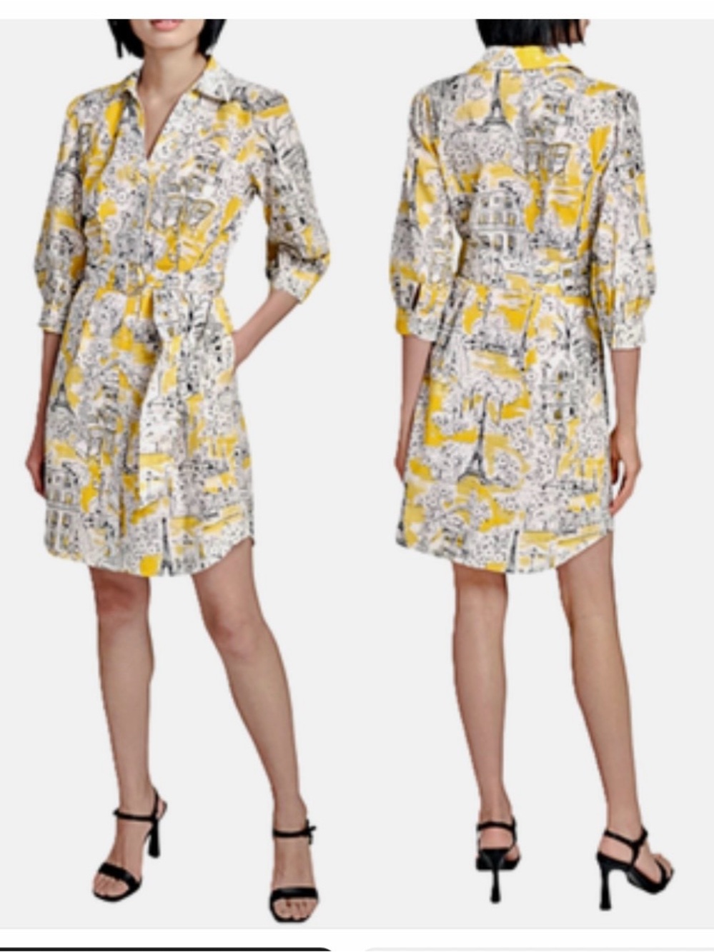 Gorgeous KARL LAGERFELD Paris Lemon button-down Dress/Shirt Size 2 NWT $149